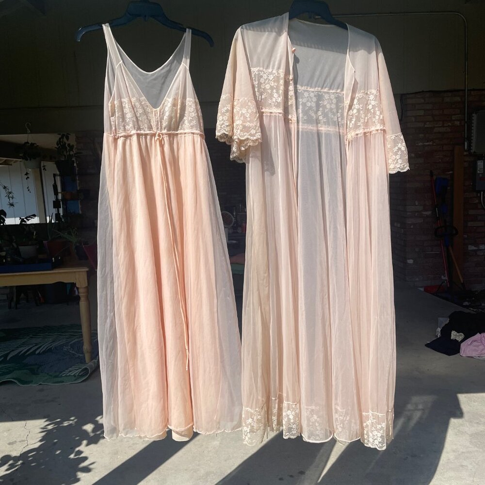 Vintage Night Gown and Robe Set